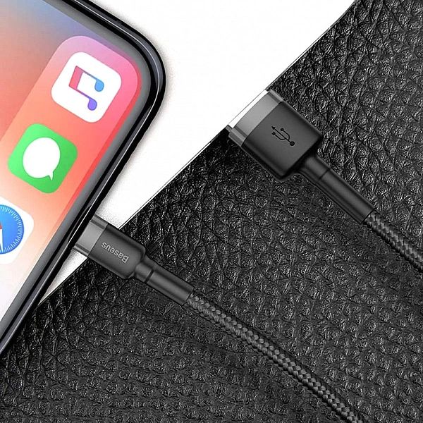 Mocny Kabel Usb Do Lightning Iphone Ipad Przewód Oplot 2.4a 50cm Baseu