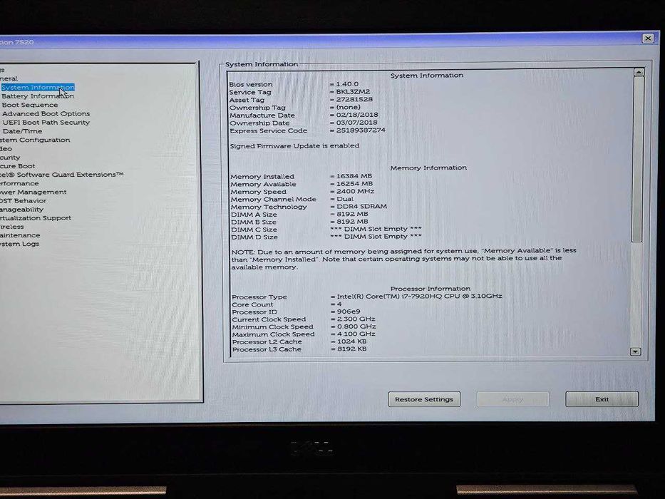 Ноутбук Dell Precision 7520 15 FHD 256/16GB i7 7920HQ Nvidia M1200 4GB