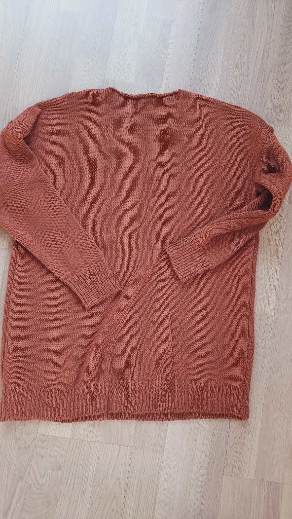 Uni sweter rudy ceglasty made in Italy
