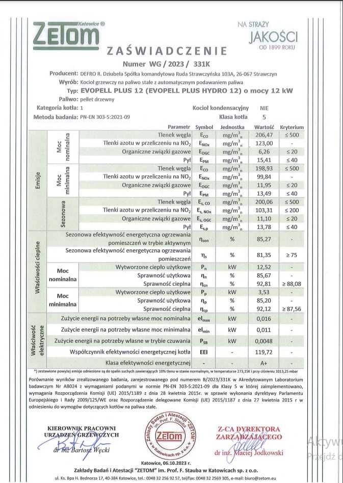 Defro Evopell Plus 12 kW automatyczny kocioł na pellet dofinansowanie