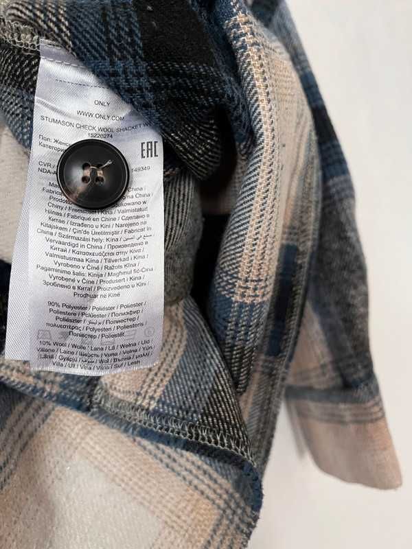 Kurtka koszulowa w kratę wełna Studio Only xs/s boxy fit wool jacket