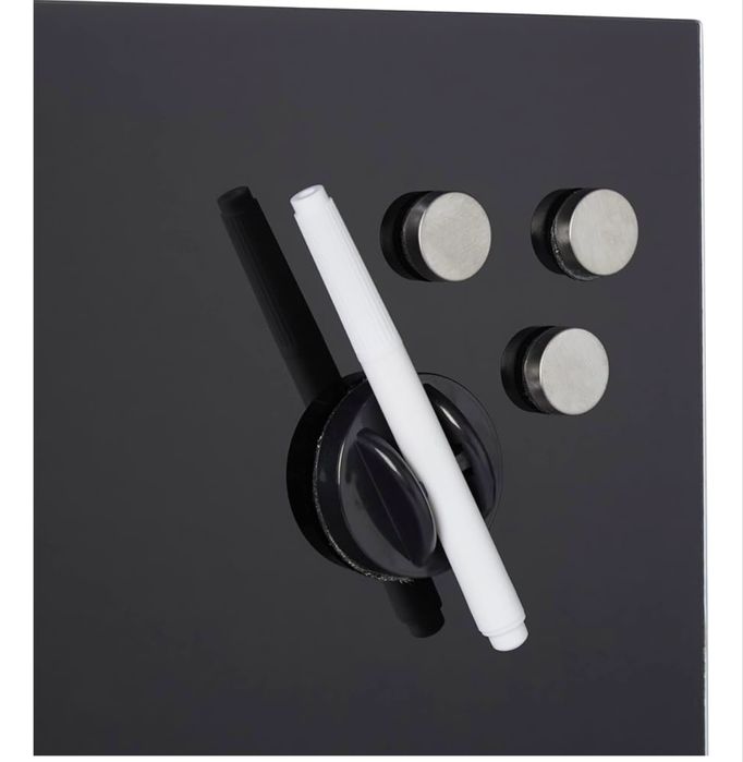 Tablica magnetyczna do pisania,bez ramy, szklana,60x40 cm czarna