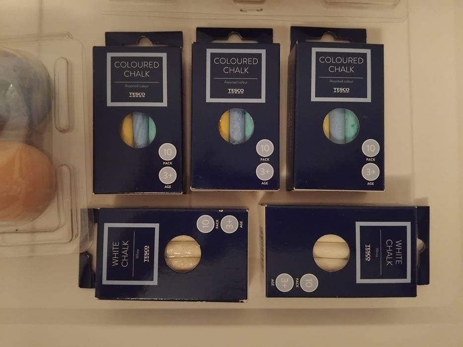 nowy zestaw jajka kredowe kreda mix kolorów i biała