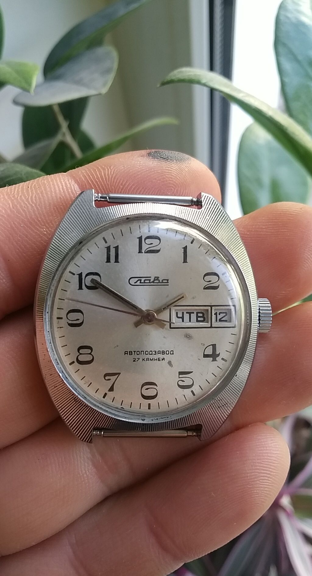 Часы Слава 2427 АПЗ в хромированном корпусе СССР