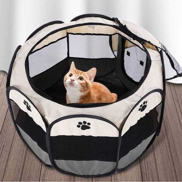 NOWY Kojec Dla Zwierząt Lekki Składany XXL Pies Kot Królik 74x74cm