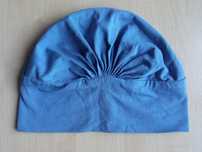 Materiałowy czepek niebieski po chemioterapii Turban Czapka