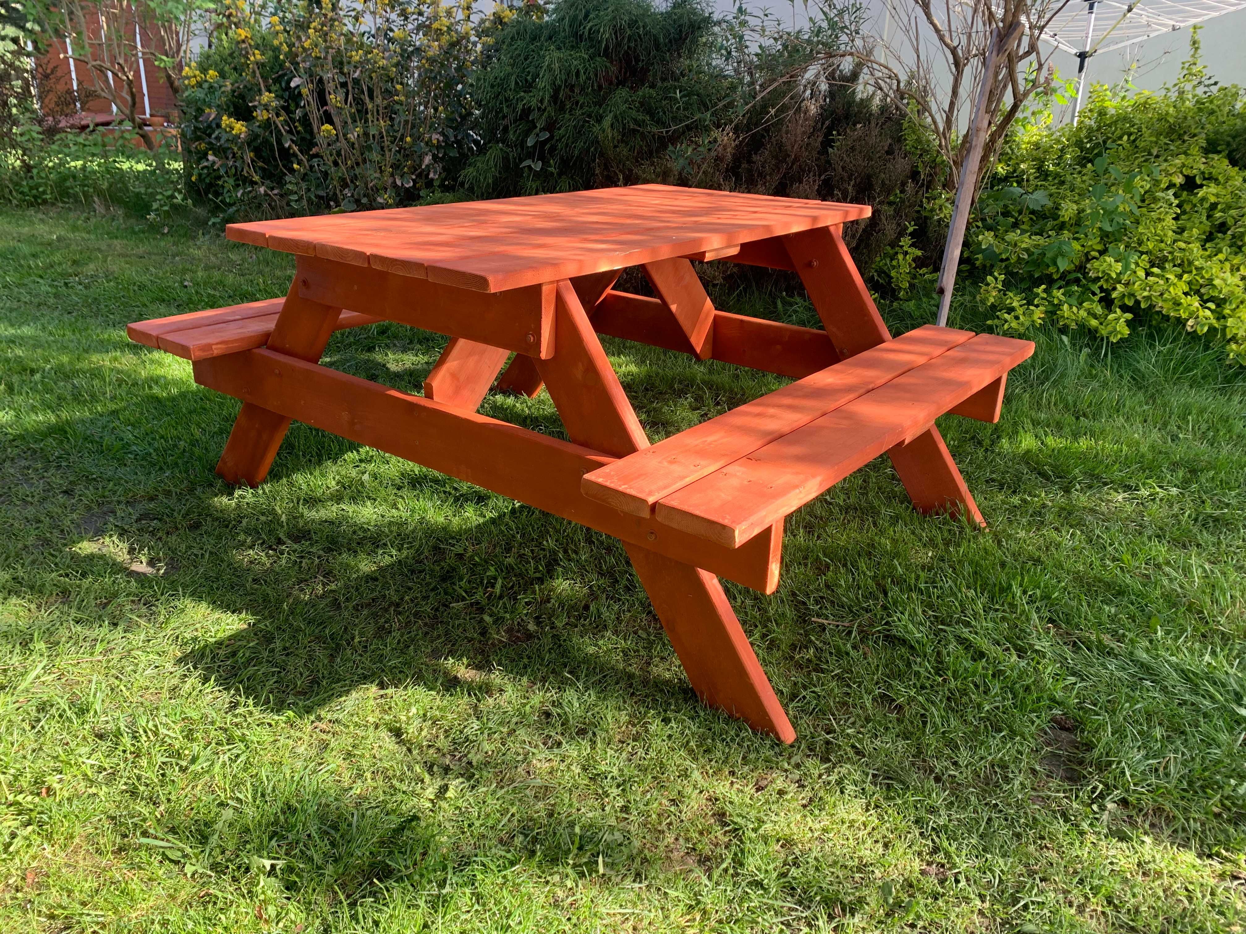 Drewniany stół piknikowy *Meble ogrodowe* 170x150cm
