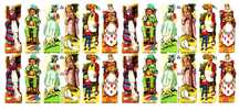 Conjunto de 22 figuras em relevo Inglesas - anos 50