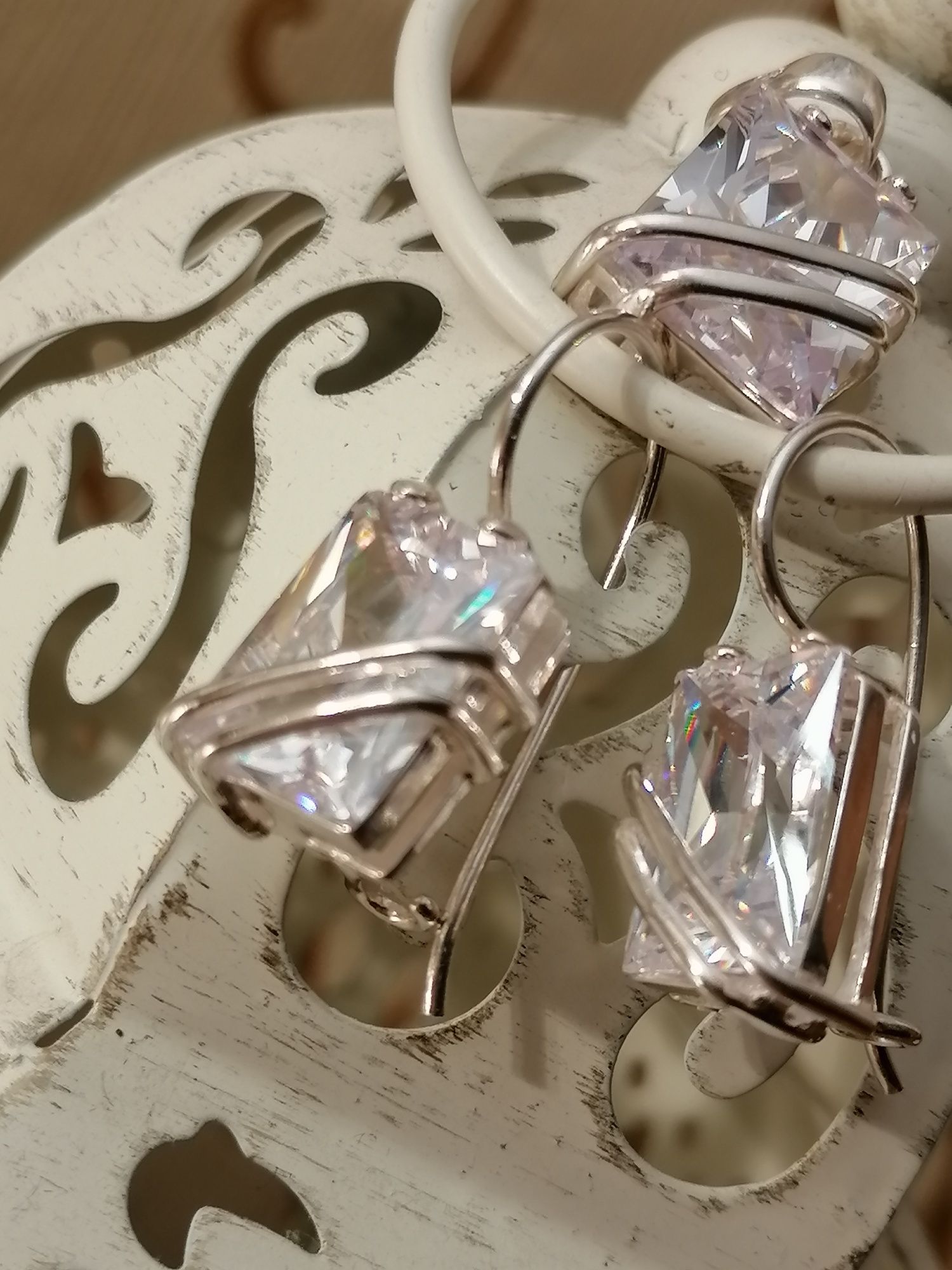 Komplet biżuterii srebrnej z cyrkonią - nowy