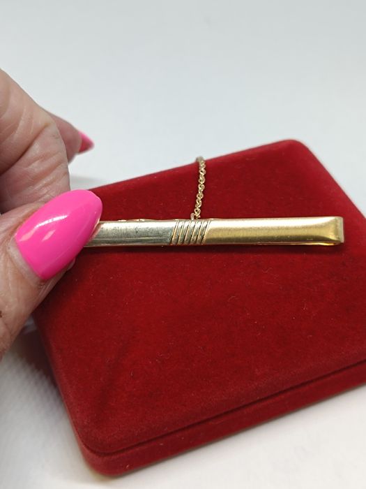 Złota spinka do krawata, złoto próby 583