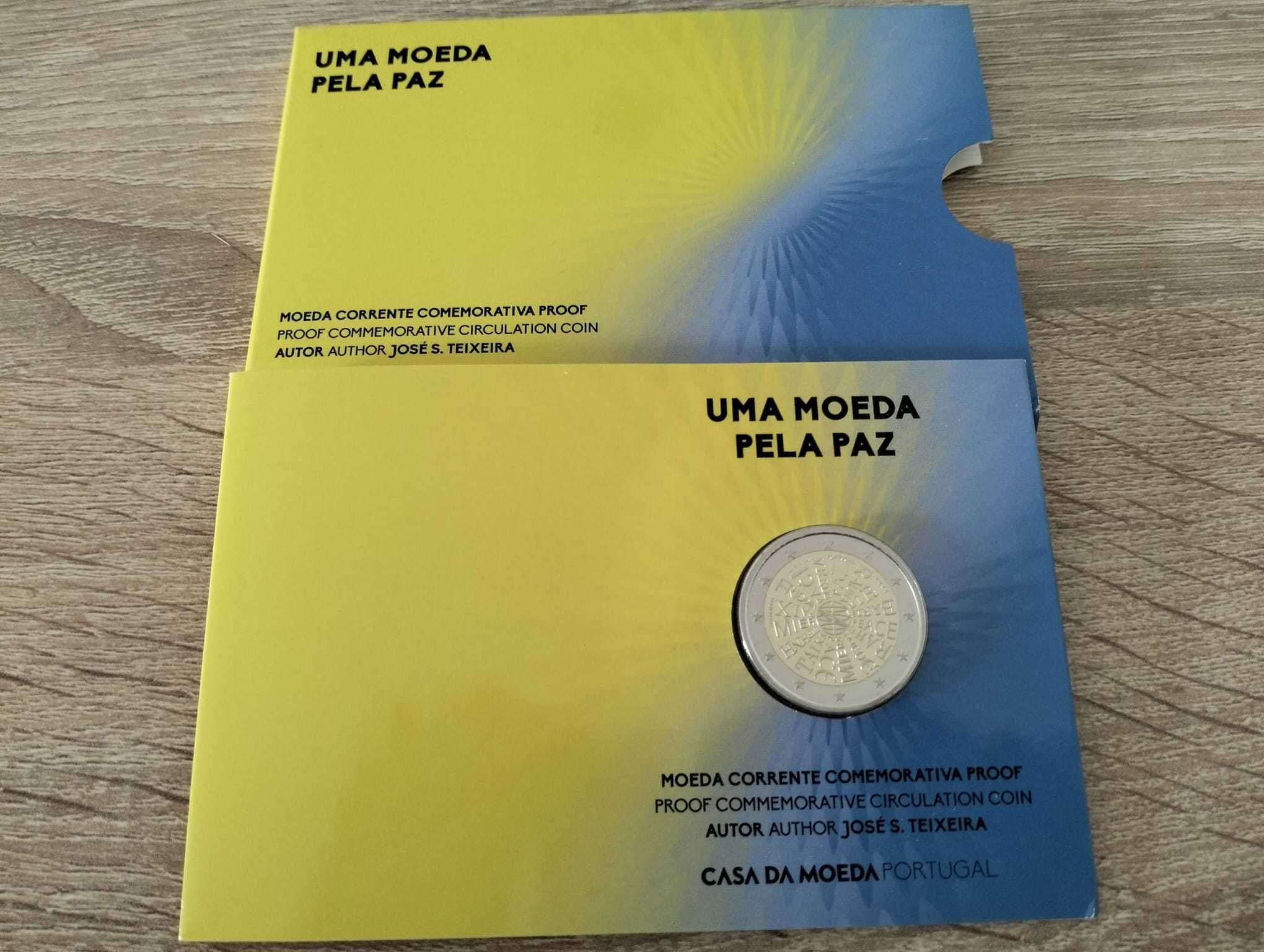 Carteira PROOF EUR 2,00 Portugal 2023: Uma moeda pela Paz