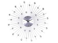 Zegar ścienny Cristal Moon 50 cm srebrny promyki kryształki