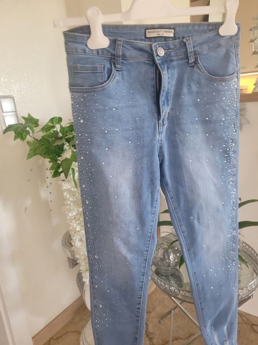 Spodnie dżinsowe cyrkonie M