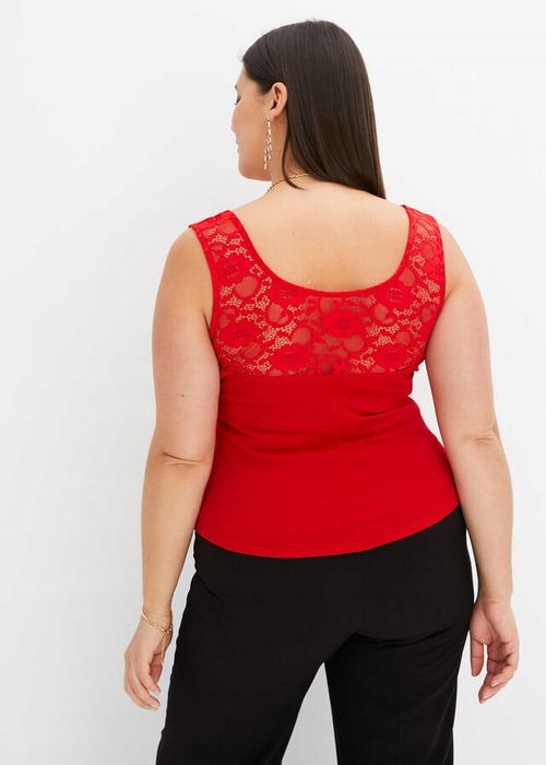 B.P.C czerwony top z koronką r.36/38