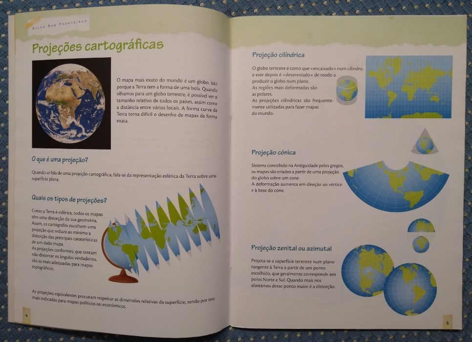 "Sem Fronteiras - Geografia 7º Ano" Manual + Atlas - Como NOVOS!