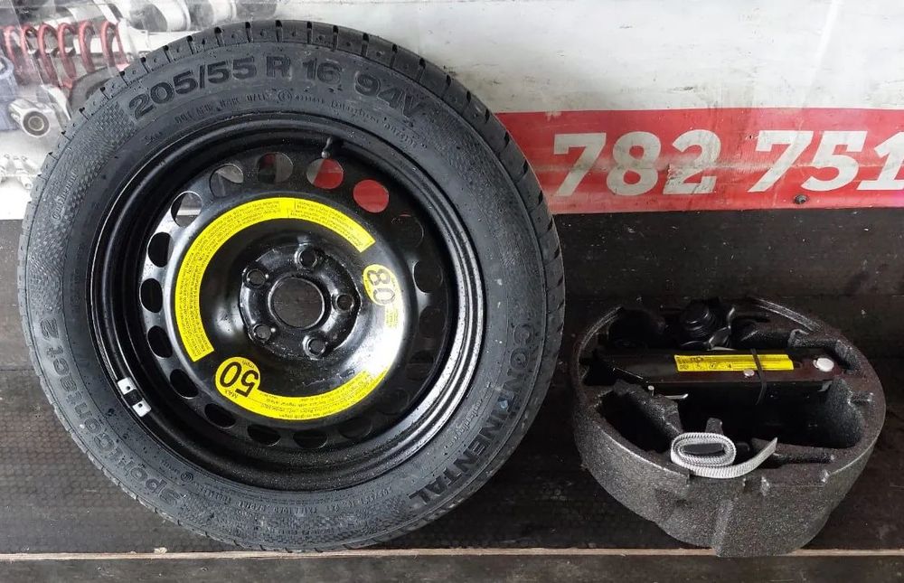 KOŁO ZAPASOWE 205/55 R16 16&quot; + WKŁAD ZESTAW NAPRAWCZY 3T0601012BP 3T0012115  SKODA SUPERB II KOMBI