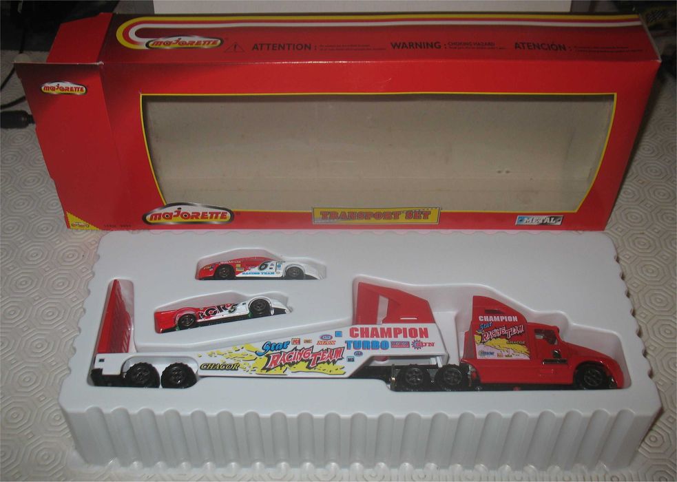 Majorette - Transport Set - Kenworth + Mercedes CLK-GTR + Porsche 911