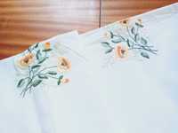 biały ,haftowany ,bawełniany obrus -150cmx 125cm -BDB