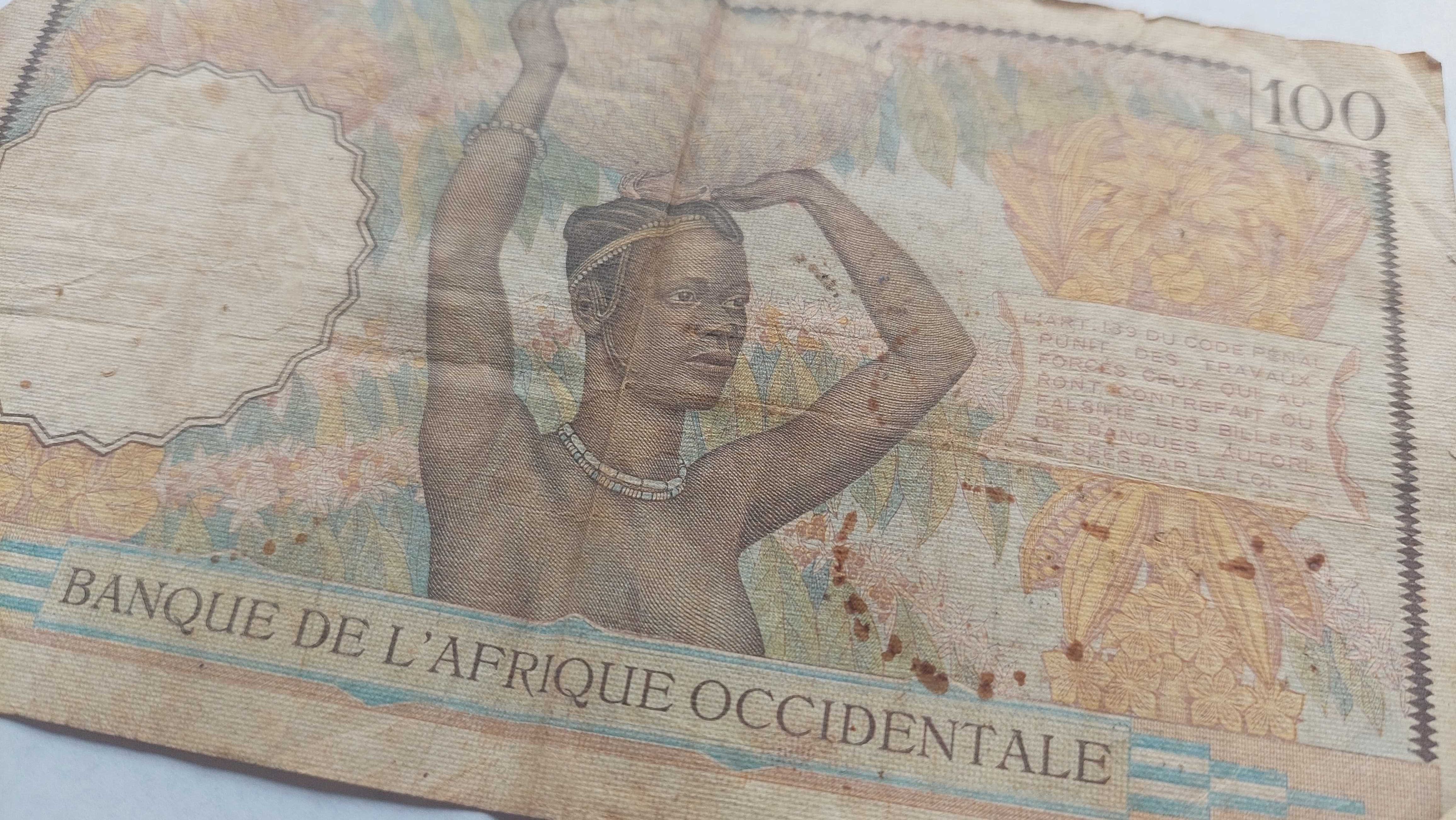 Nota 100 Francs FRENCH WEST AFRICA 1936