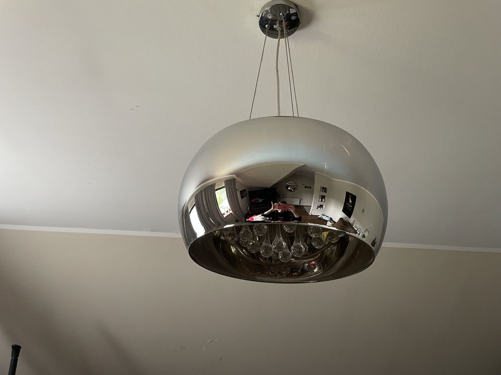 Lampa wisząca / żyrandol glamour (duża) z sopelkami/kryształkami