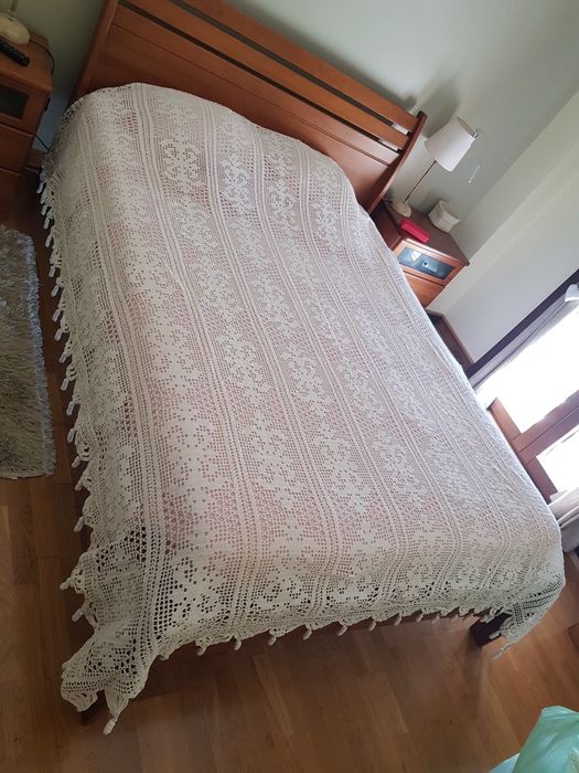 Colcha crochet feita à mão - casal