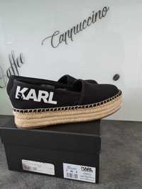 Czarne espadryle Karl Lagerfeld