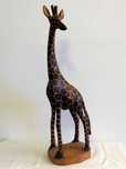 Girafa em Madeira (Artesanato Africano) - 60 cm