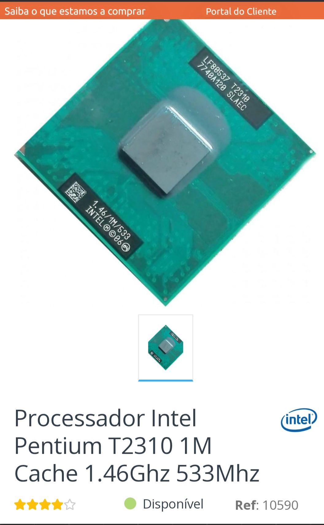 CPU Intel Pentium Dual-core T2310 socket 478