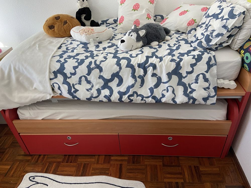 Cama individual dupla + 2 gavetas