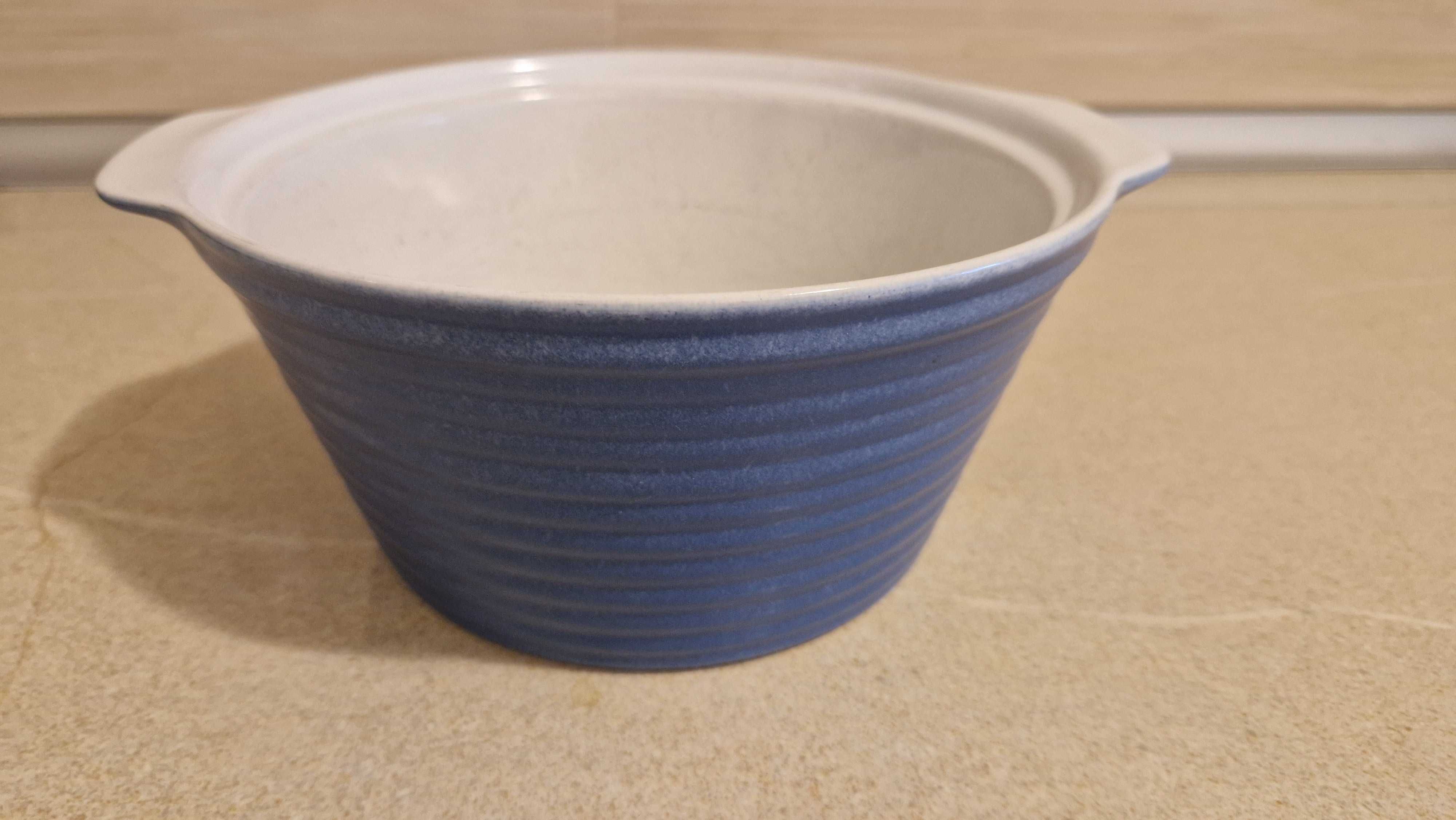 Taça de servir, pode ir ao forno, azul e branco