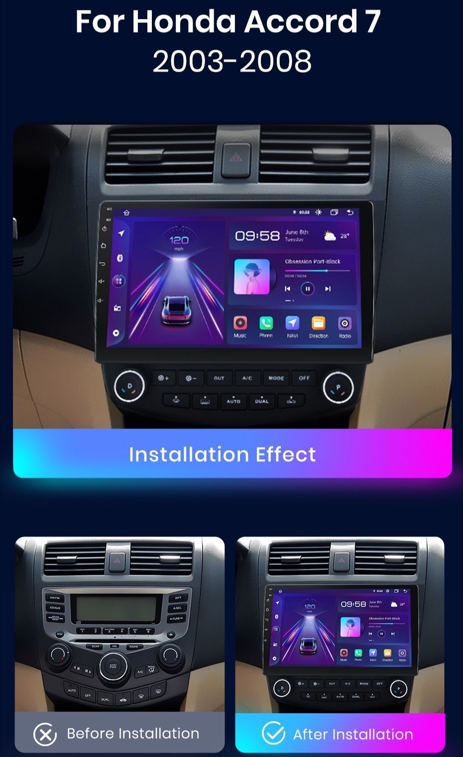 Radio nawigacja Honda ACCORD 7 Android naci gps