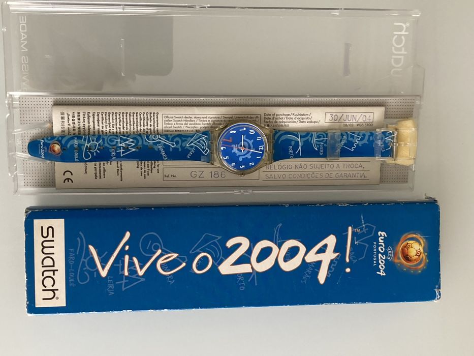 Relógio Swatch euro 2004 fabricado na Suíça