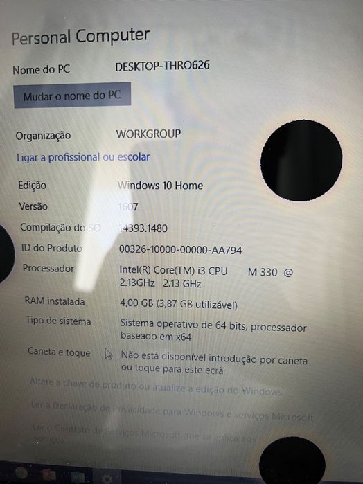 Toshiba SATELLITE L650 - 11E Portátil Avariado ou Peças Usadas