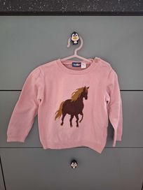 Sweter pudrowy róż koń dłuższy