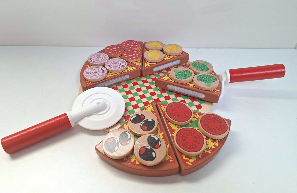 N O W E zestaw drewnianych zabawek zabawka Pizza warzywa do krojenia