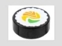 LEGO sushi - tile 1x1 round - 10 sztuk - elementy mix