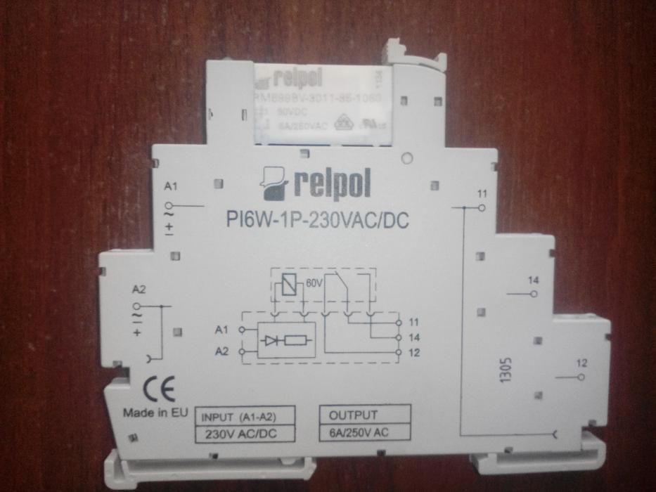 Реле інтерфейсне Relpol PI6W 230V. Нові.
