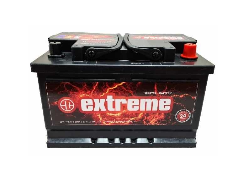 AKUMULATOR 74Ah 680A!!! Extreme Black Jenox Prawy PLUS