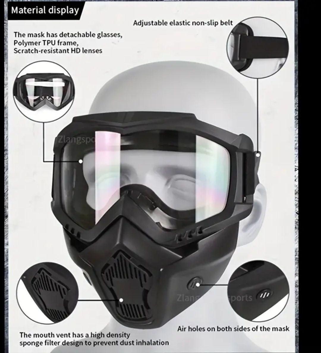 Máscara para capacete jet nova