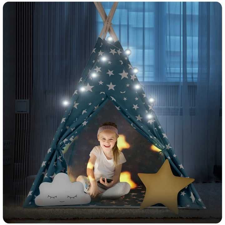 TIPI namiot dla dzieci TEEPEE iglo Girlanda Poduszki GRATIS prezent