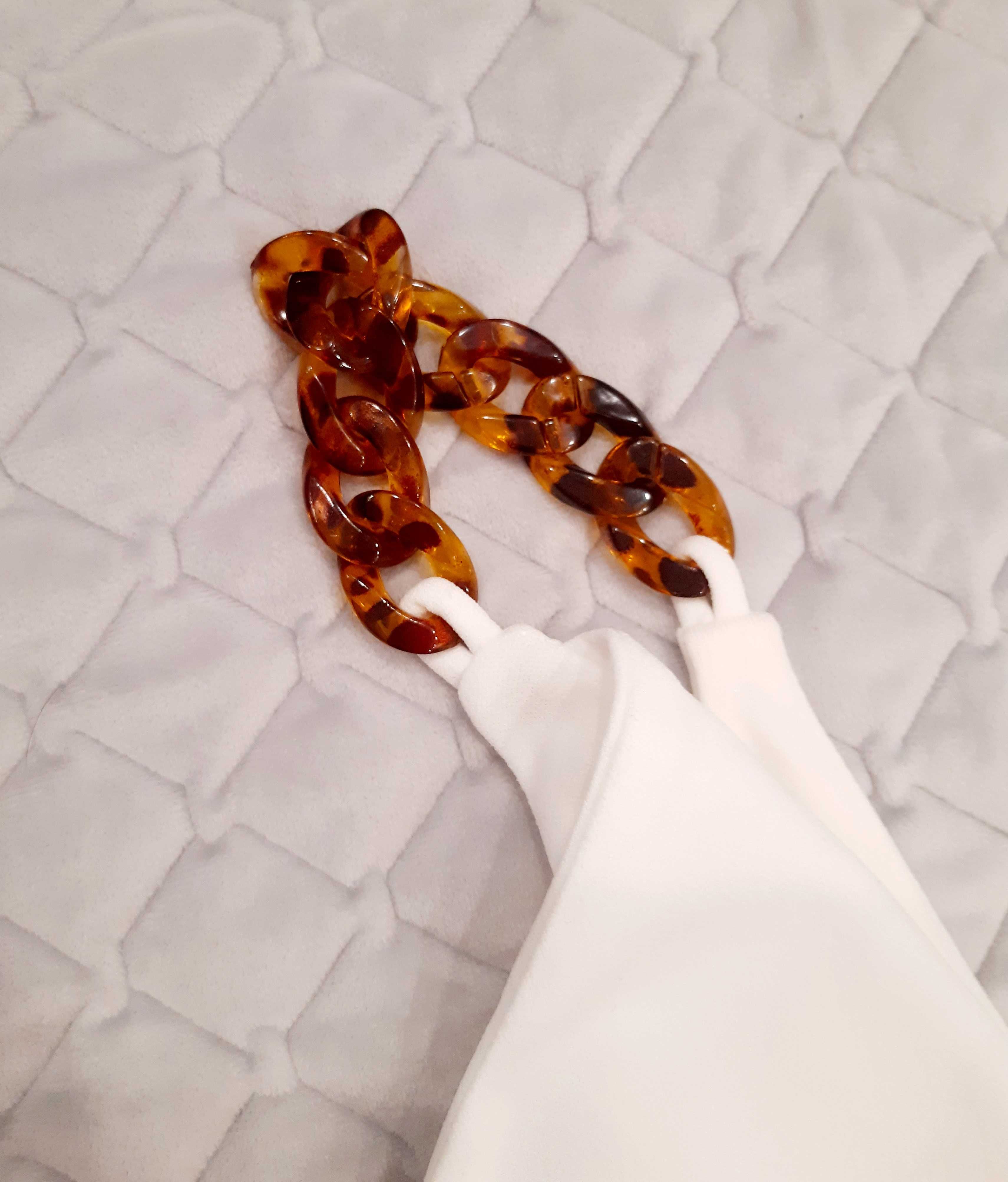 Nowa Asos sukienka elegancka biała z falbaną midi r. 34/36