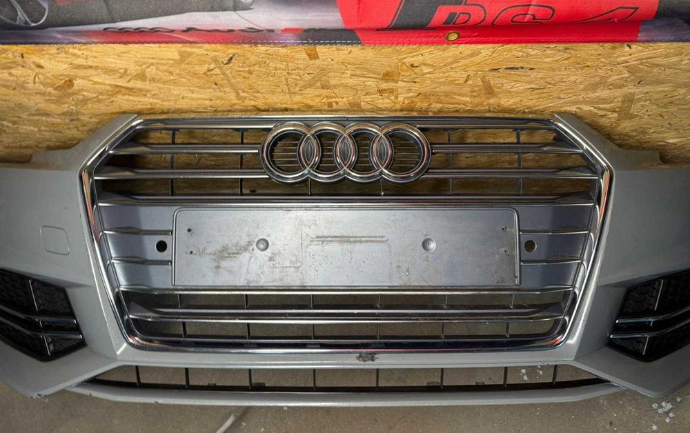Zderzak przedni komplet Audi A4 B9 S-line 4pdc bez sprysków gril chrom