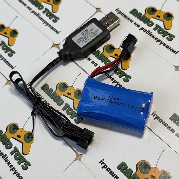 Акумулятор з USB адапт-ом 7,4V для іграшок Li-ion 14500 1200 mAh SM-4P