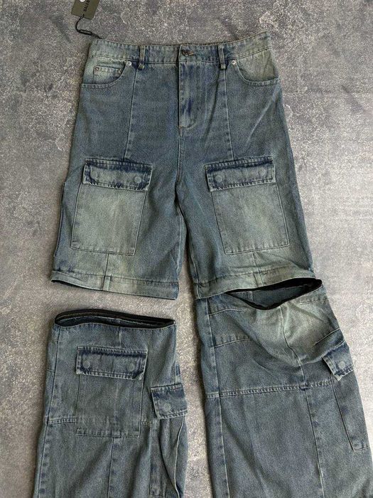 Джинси Balenciaga Cargo faded baggy штани archive синие джинсы сині