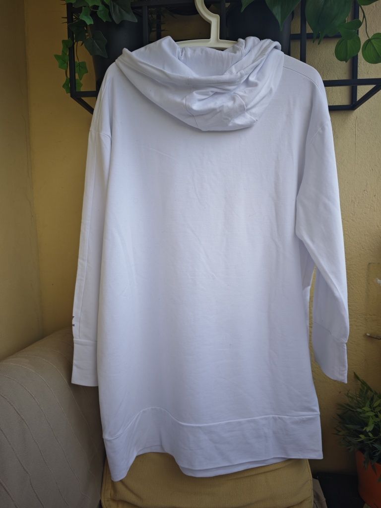 Biała długa bluza damska Emporio Armani EA7 rozm M/L