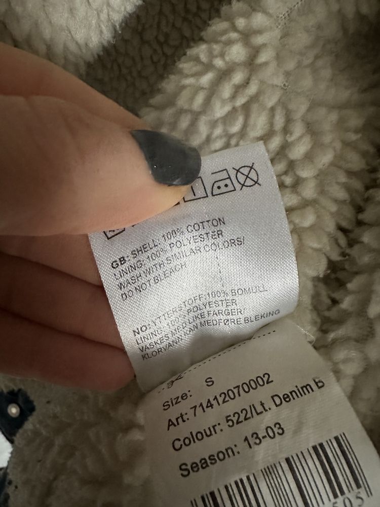 Zimowa kurtka jeansowa z kożuszkiem gruba ciepla jeans kozuch