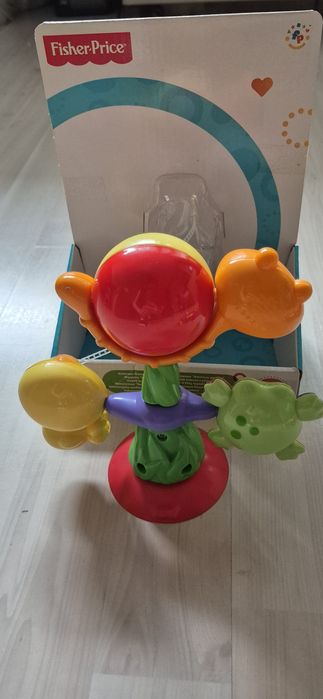 Fisher Price kolorowe drzewko na przyssawce + inne grzechotki. Zestaw.