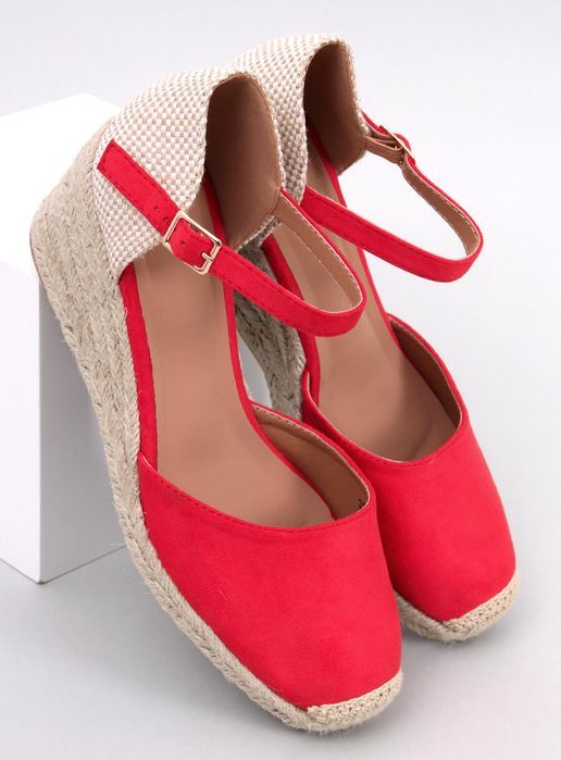 Espadryle Na Koturnie Platten Red