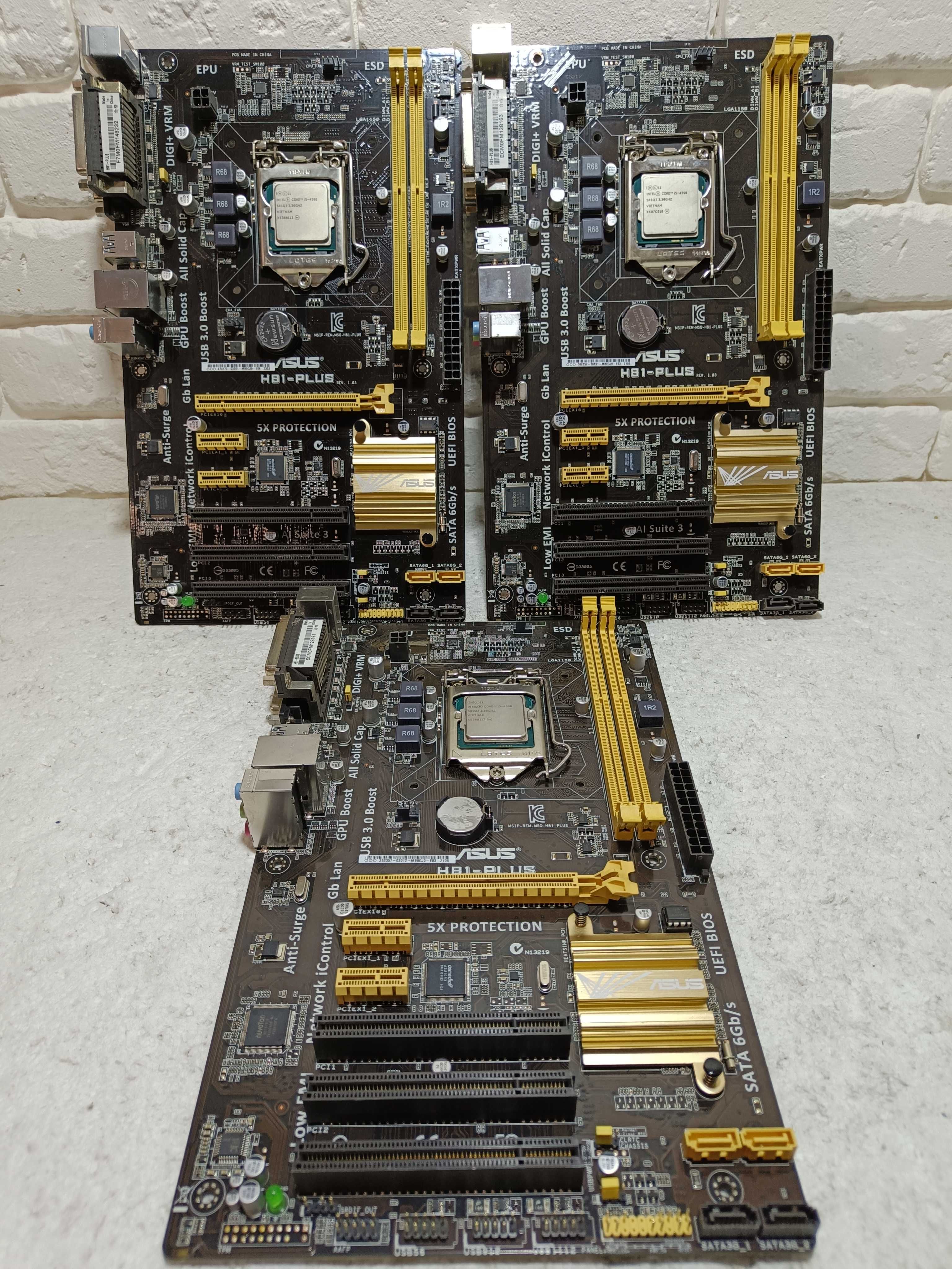 КОМПЛЕКТ Материнська ASUS H81-PLUS + процесор i5-4590 i3-4170 LGA1150