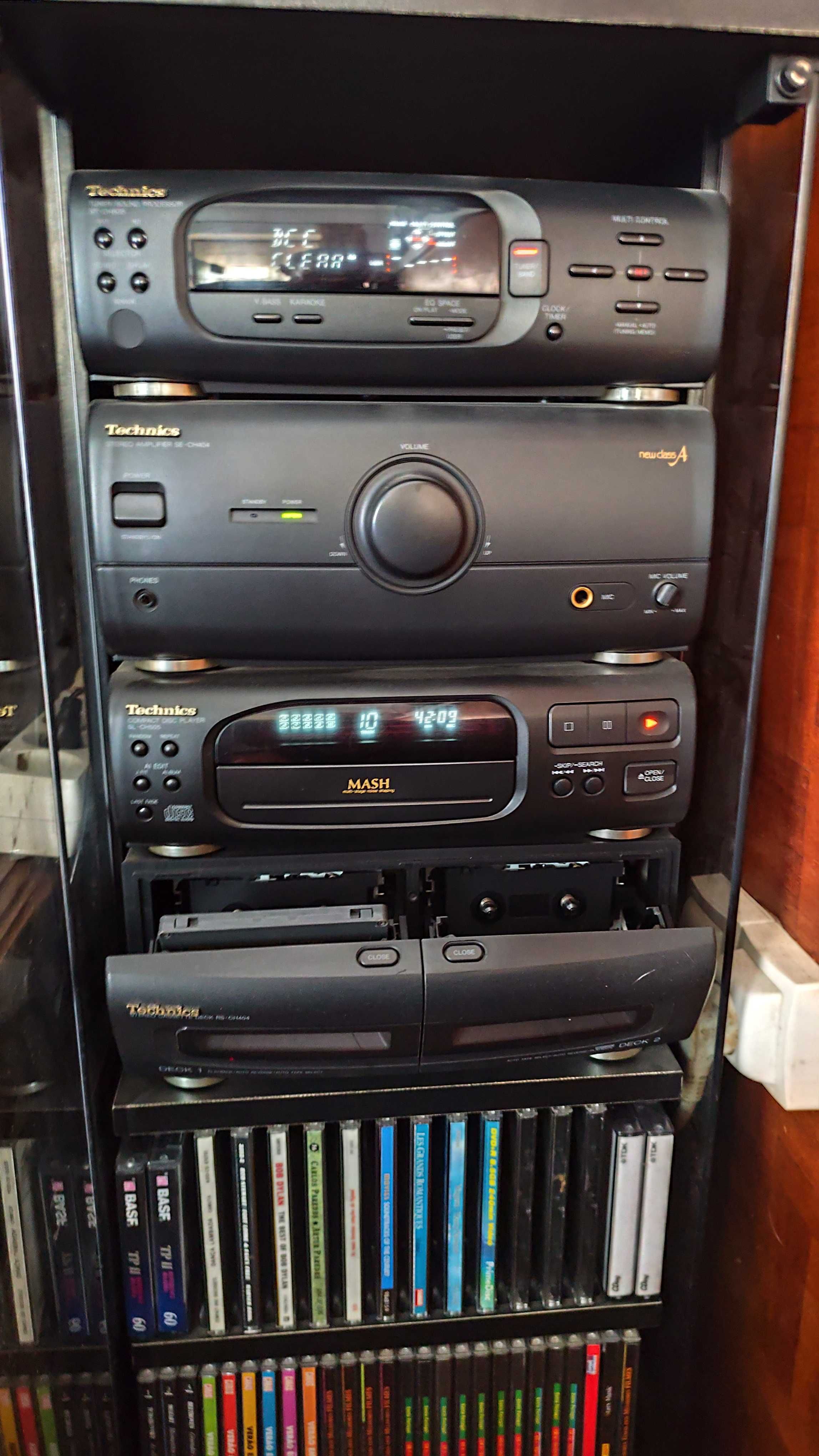 Aparelhagem Techincs Mini, com móvel original - Vintage